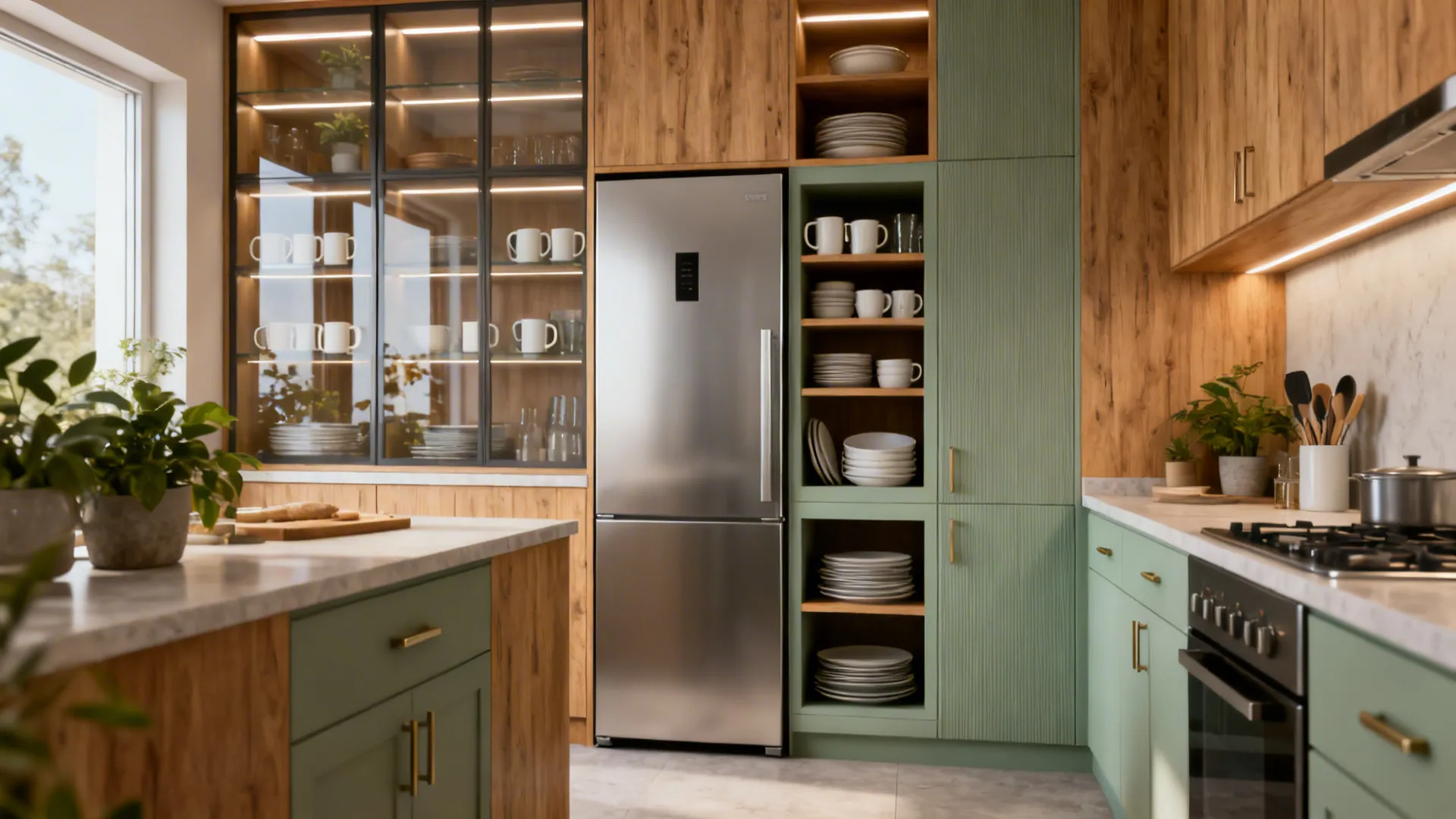 5 Kitchen Crockery Unit with Fridge Ideas That Really Work