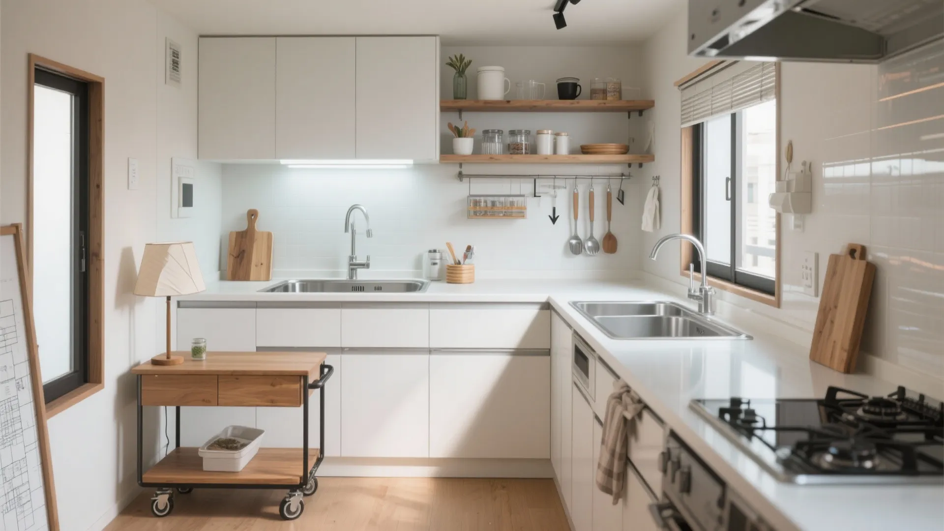 Tips 5: キッチン“前後”に作業面を足して効率アップ（収納技巧・東京小戸型）