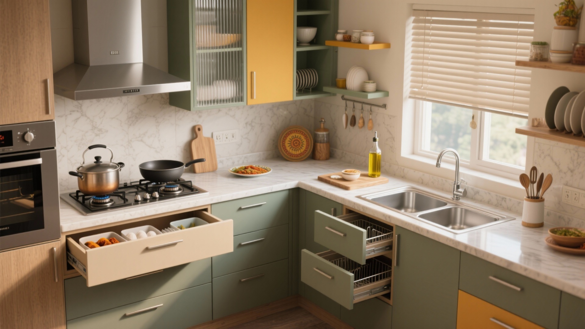 Small Indian Kitchen Storage: Fix Heavy Utensil Clutter