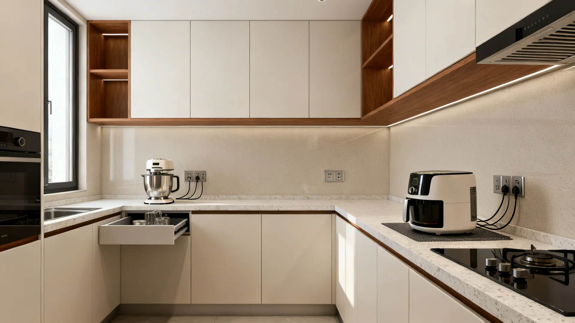 5 smart ideas for mixer grinder and air fryer in modular kitchens