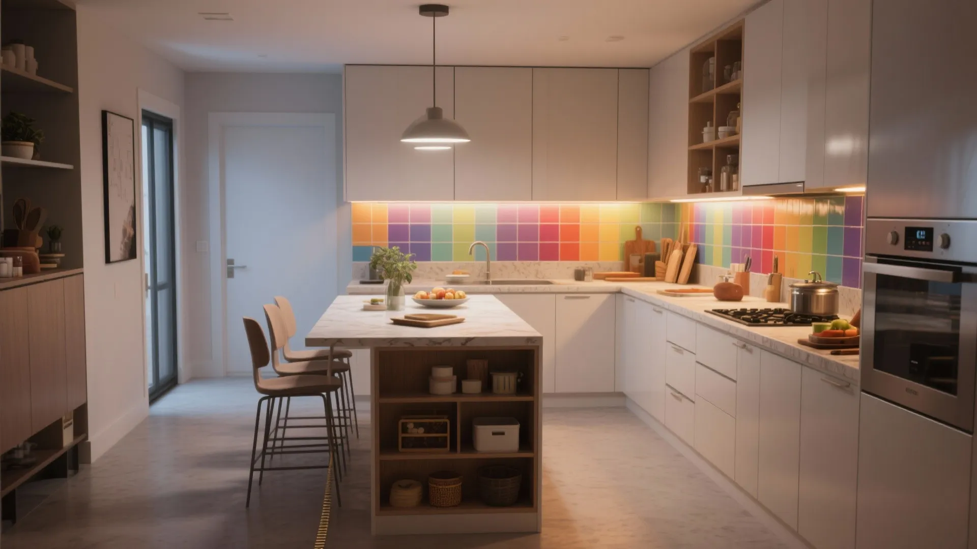 4. Compact kitchen with a multi-use island