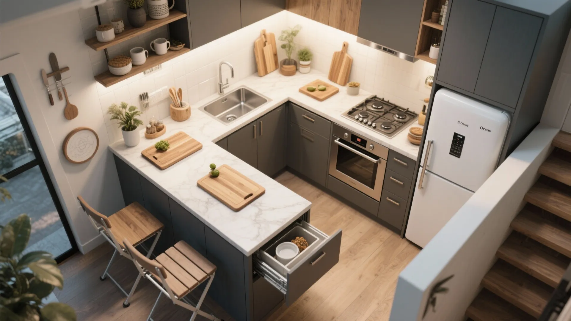 4. Flexible kitchen corners that perform like big kitchens