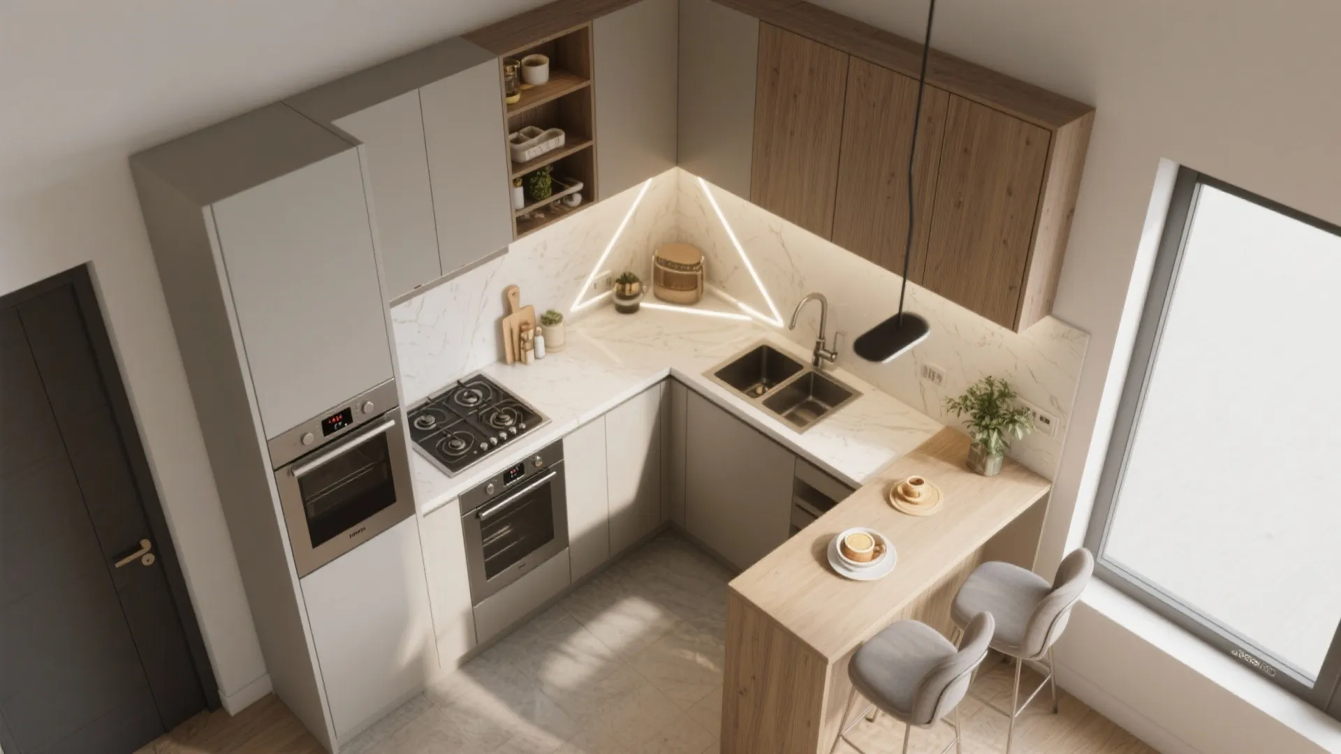 5. Compact, efficient kitchen layouts