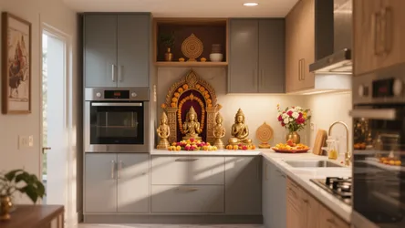 5 Pooja Room Ideas in Kitchen