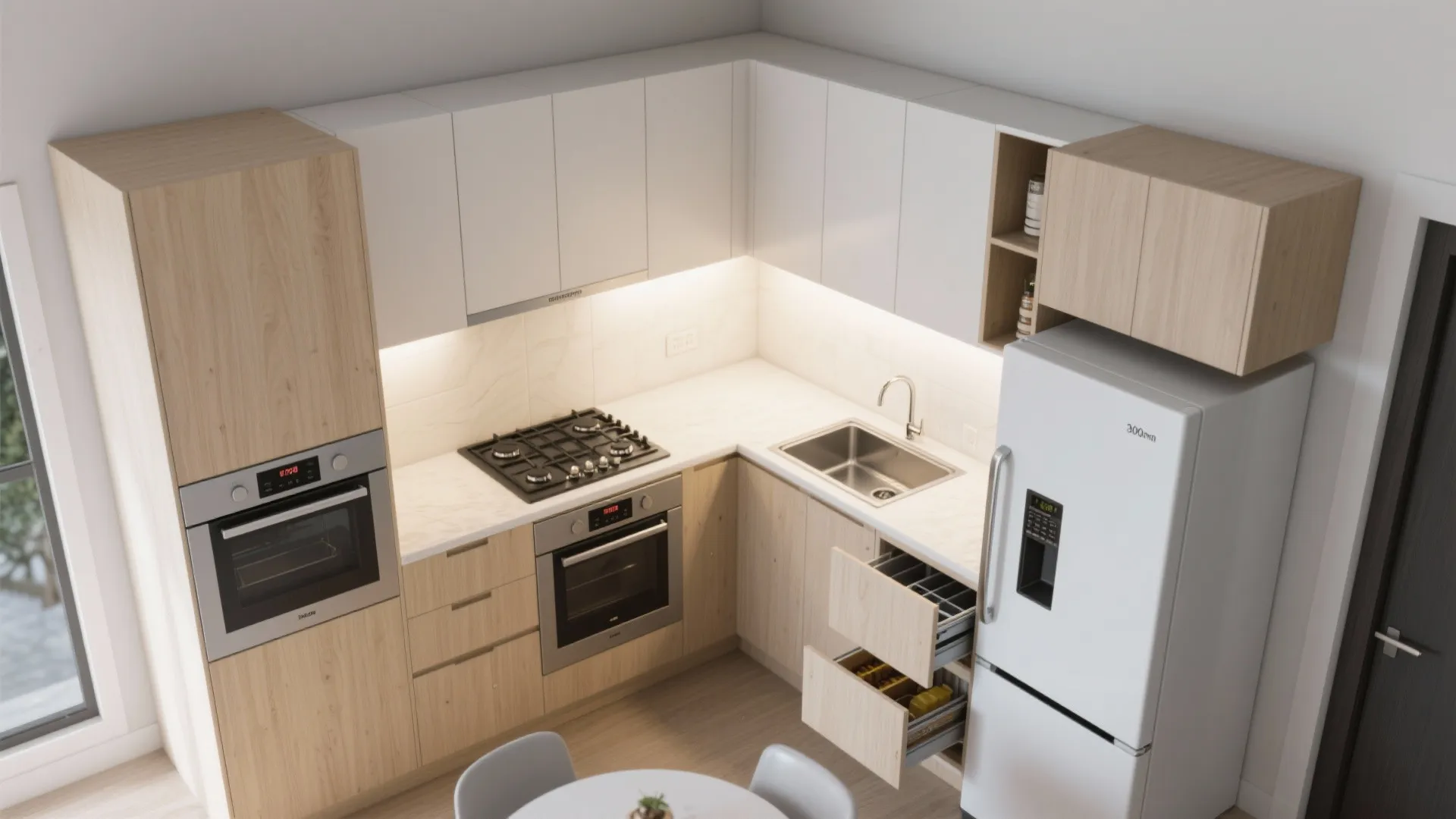 Compact, high-efficiency kitchen planning