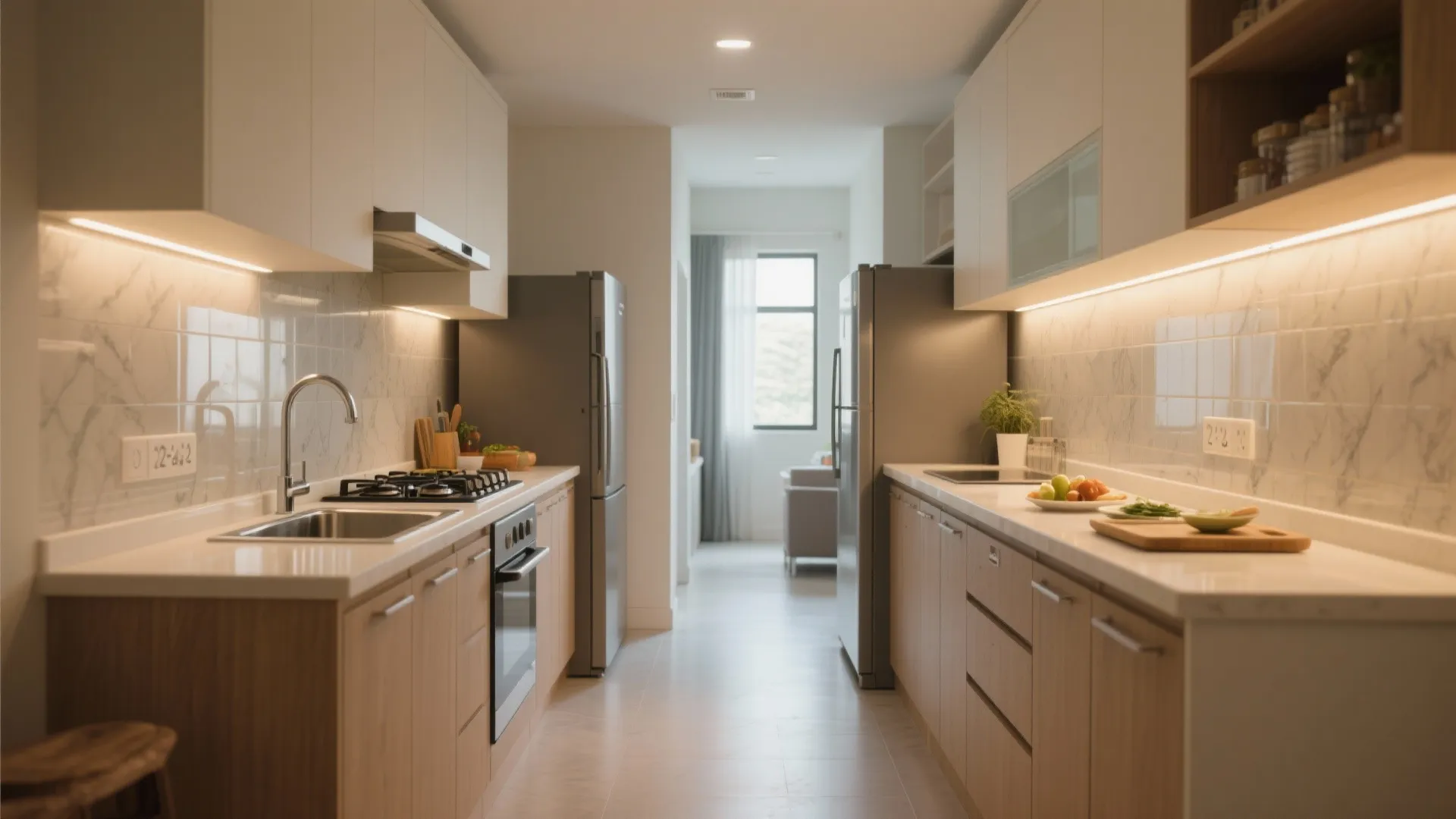 Compact Kitchen Zoning that Flows