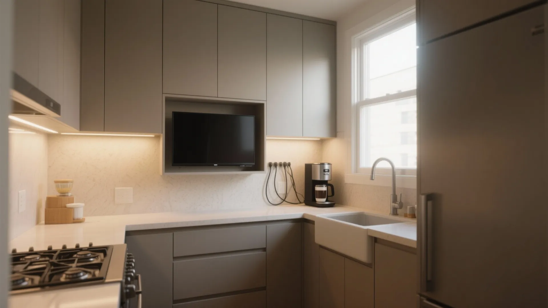 Small Flat Panel TV Kitchen Solutions: Space-Saving Ideas