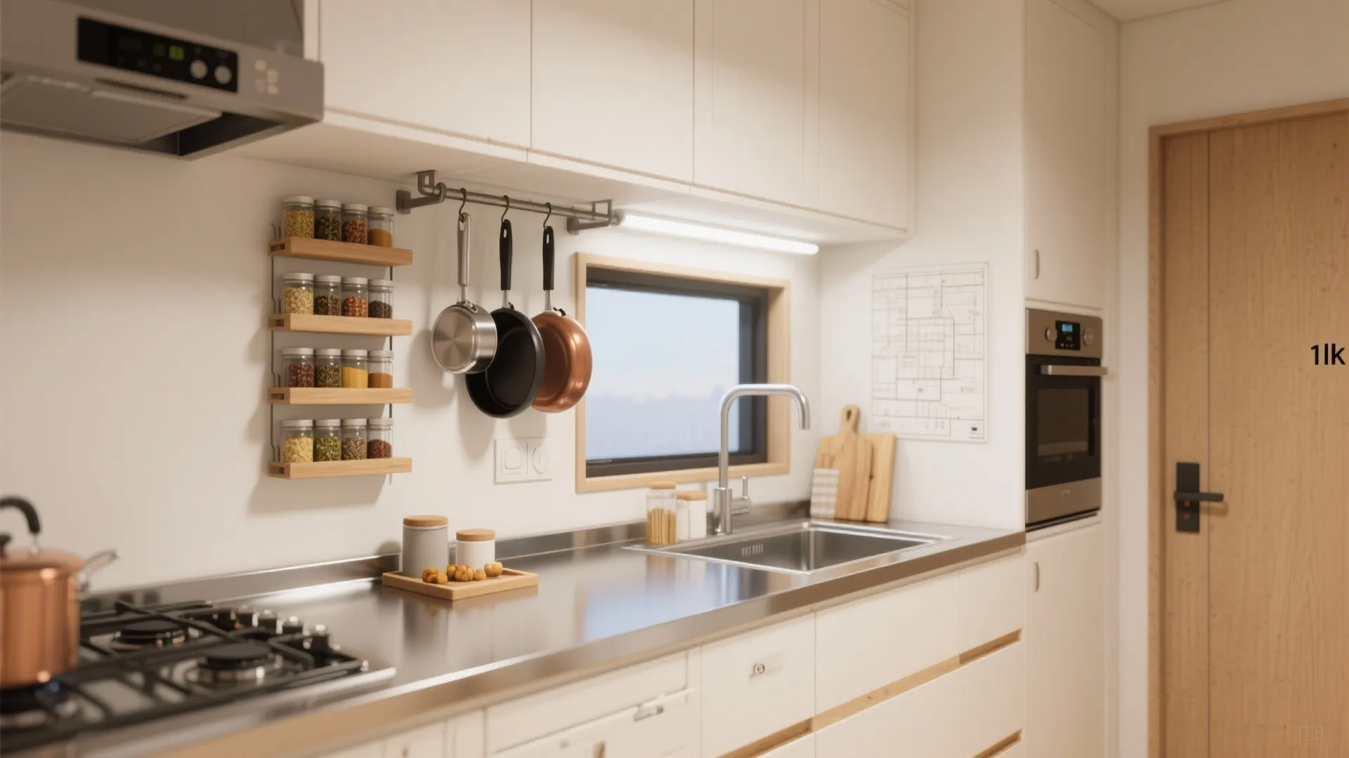 Tips 2: キッチンは“高さで収める”（収納技巧）