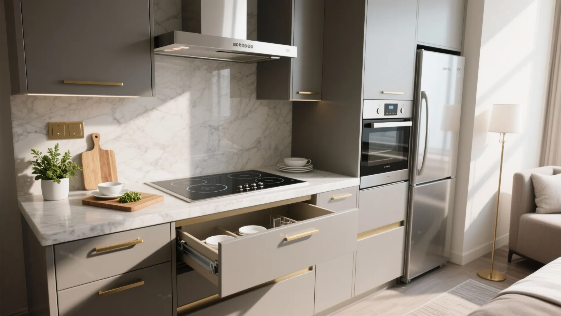 3. Compact gourmet kitchenette