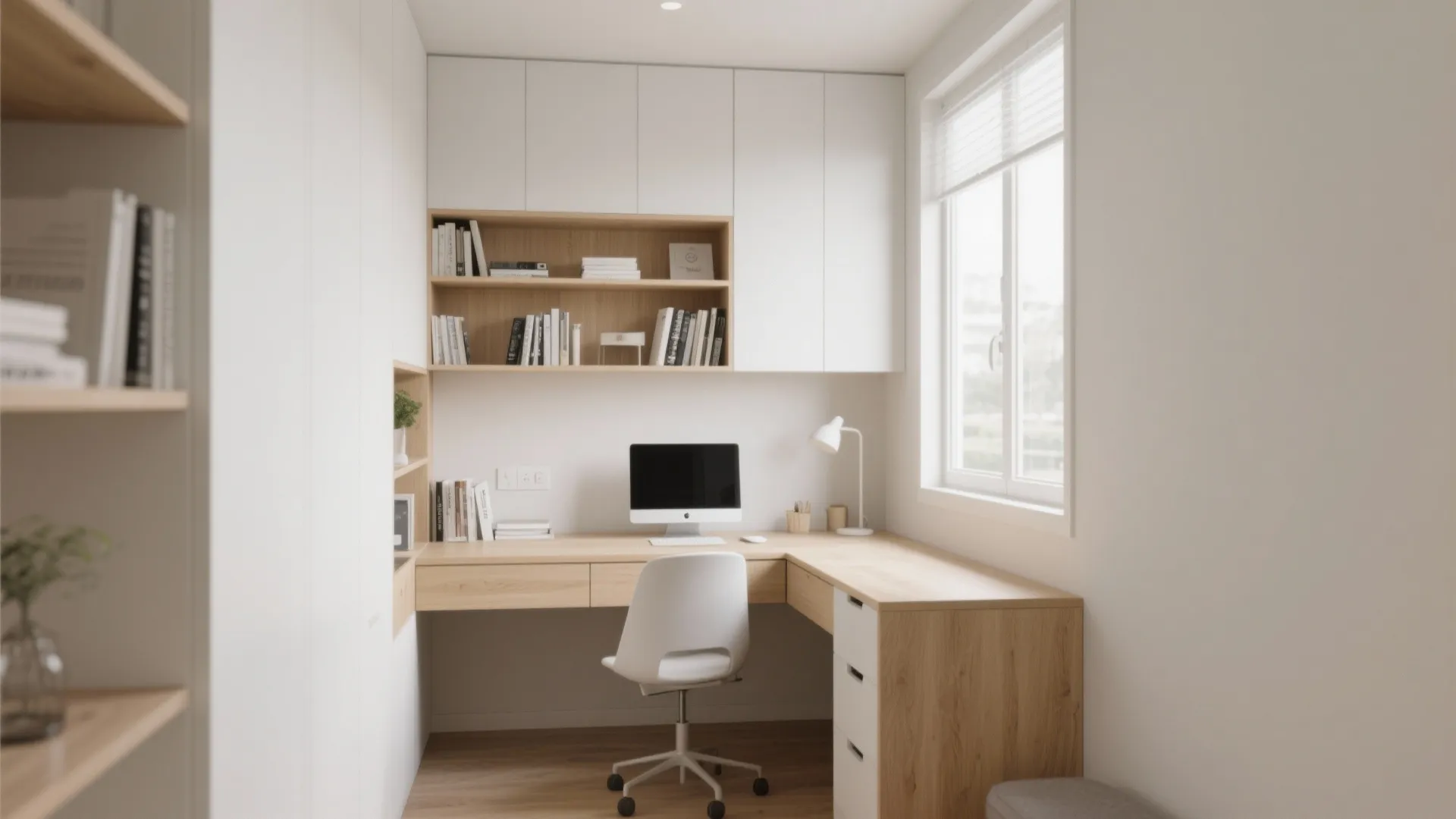 Compact L-shaped Desk Layout