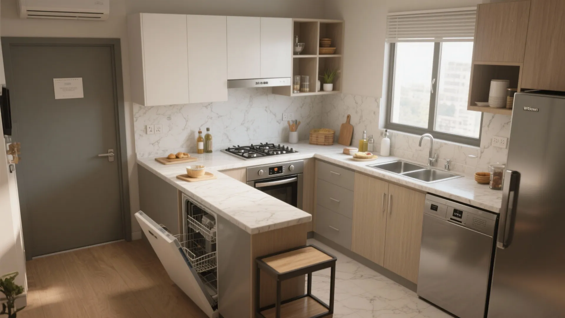Smart kitchen zoning in a compact footprint