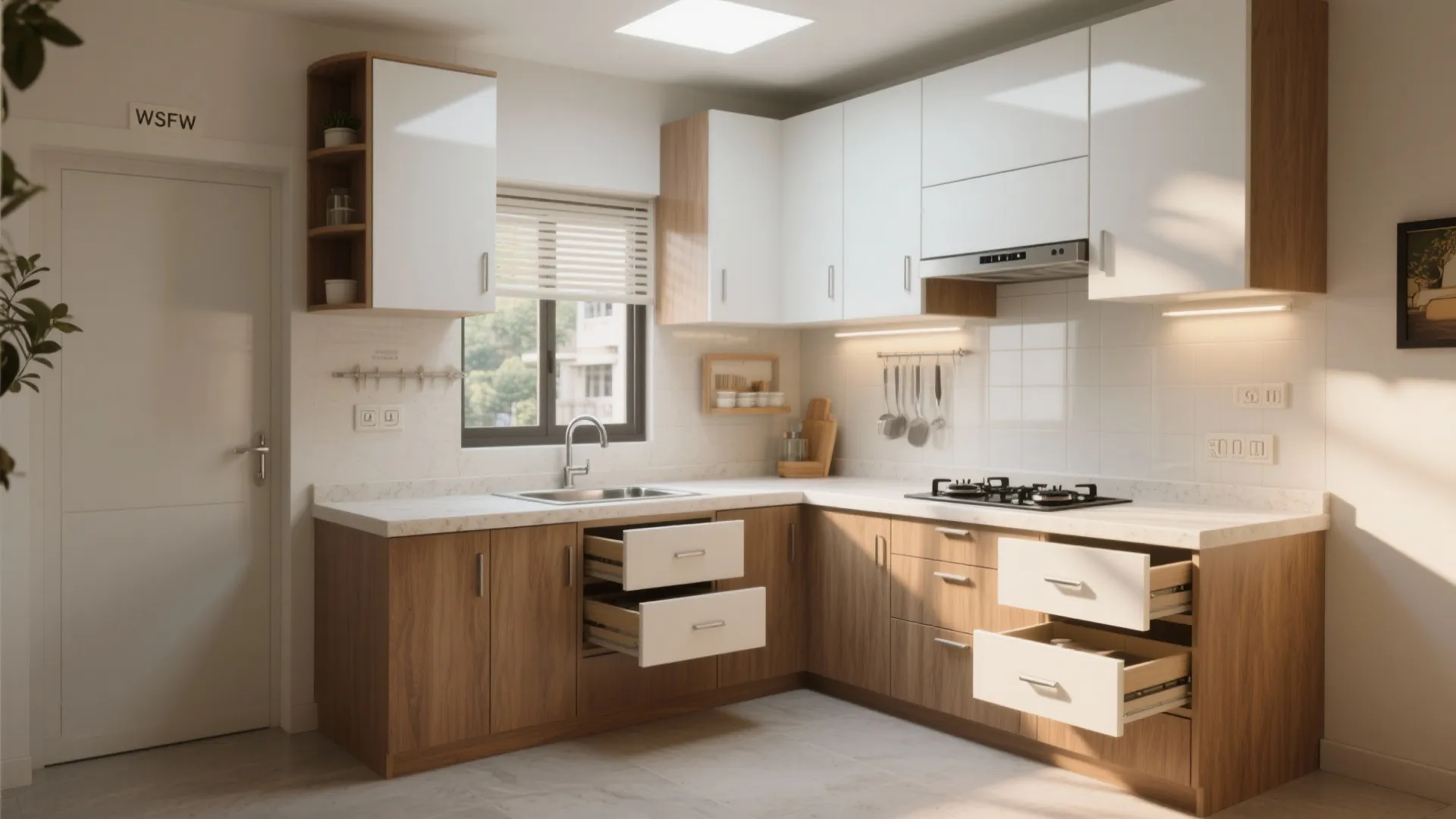 Compact L-Shaped Layout with Smart Corner Solutions