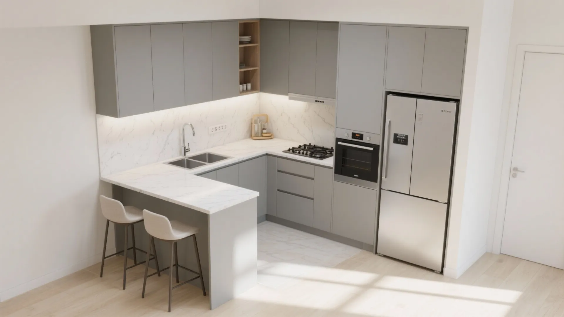 Compact L-shaped layouts that flow