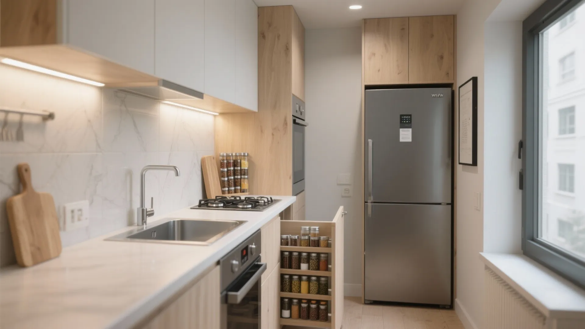 Compact L-Shaped Layout That Prioritizes Workflow