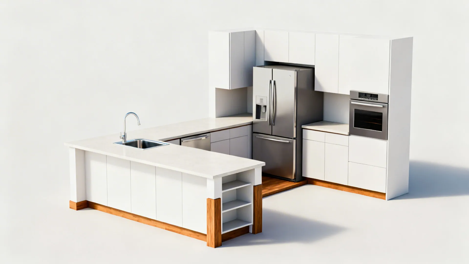 Compact L layout that unlocks prep space