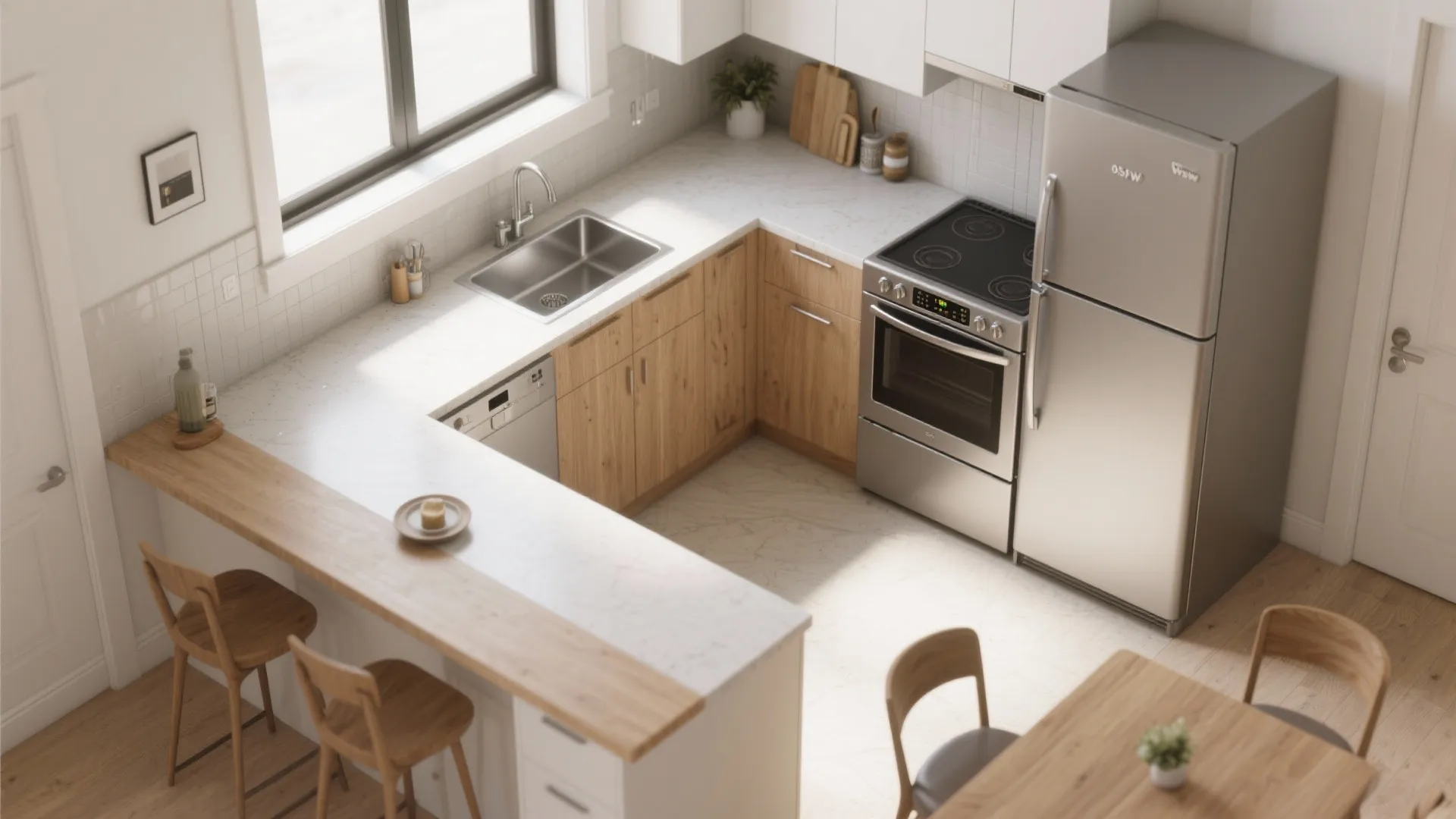 Compact L-shaped layouts that live large