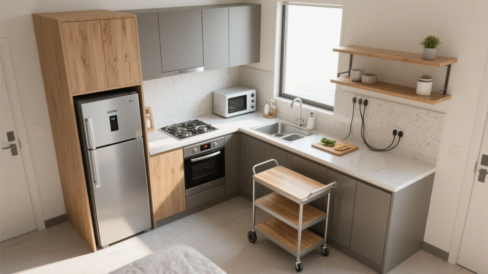 Compact L-Shaped Layout to Unlock Counter Space