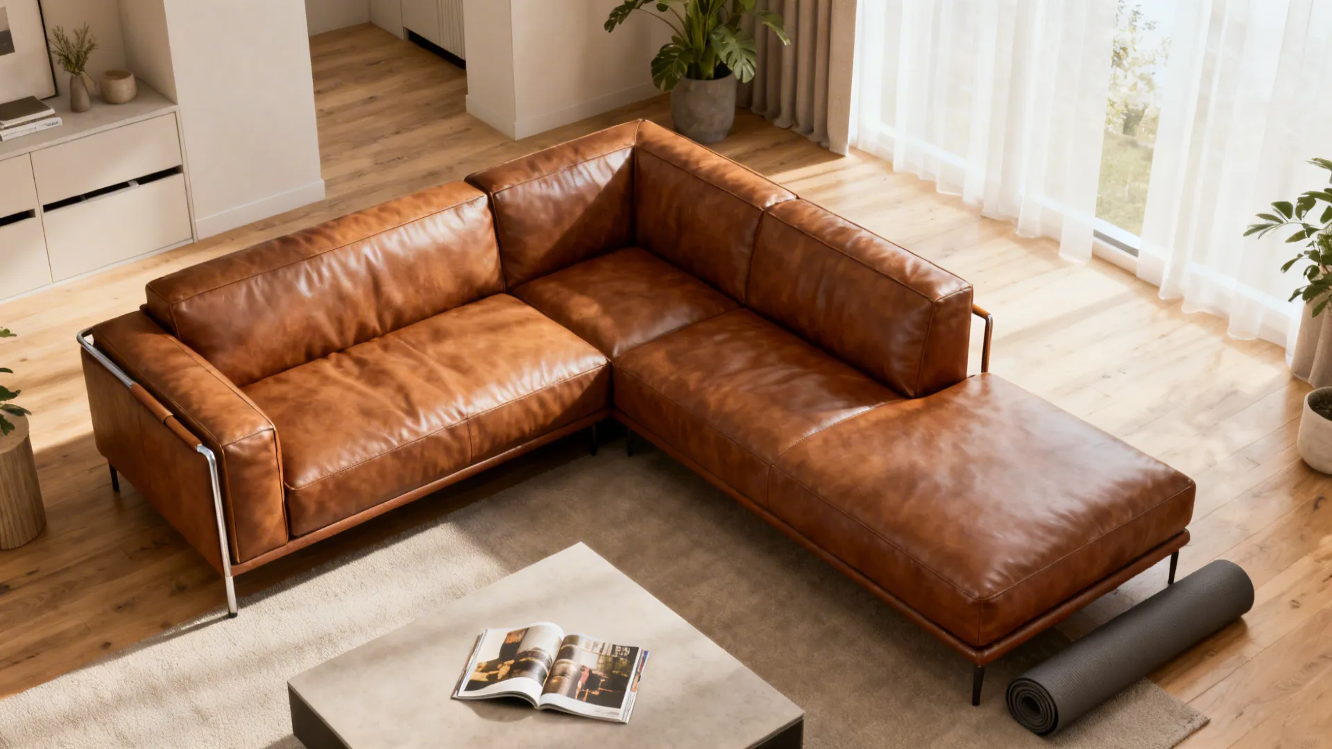 5 L-Shaped Leather Sofa Ideas for Small Living Rooms