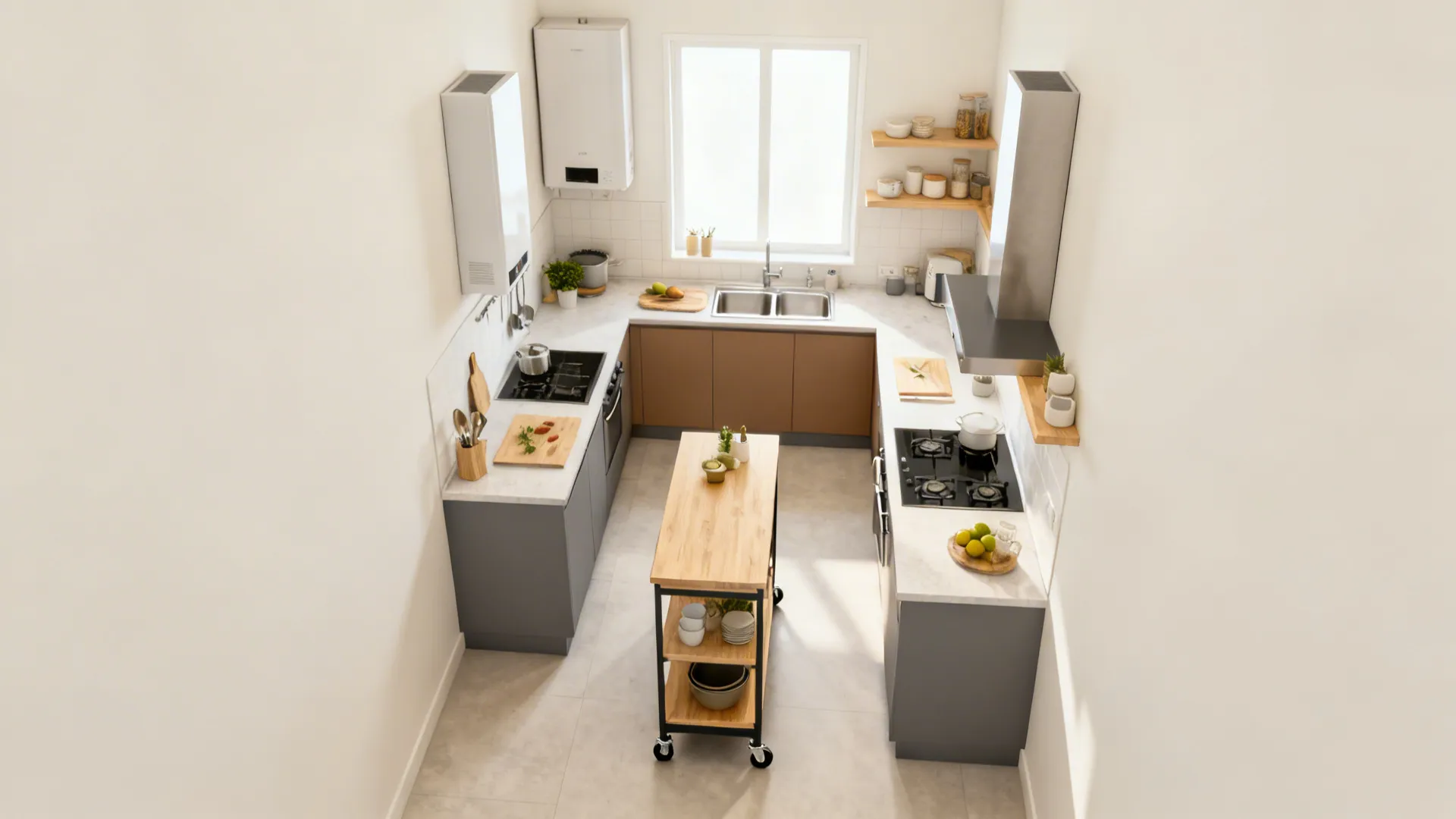 Compact L and galley optimizations with mobile islands