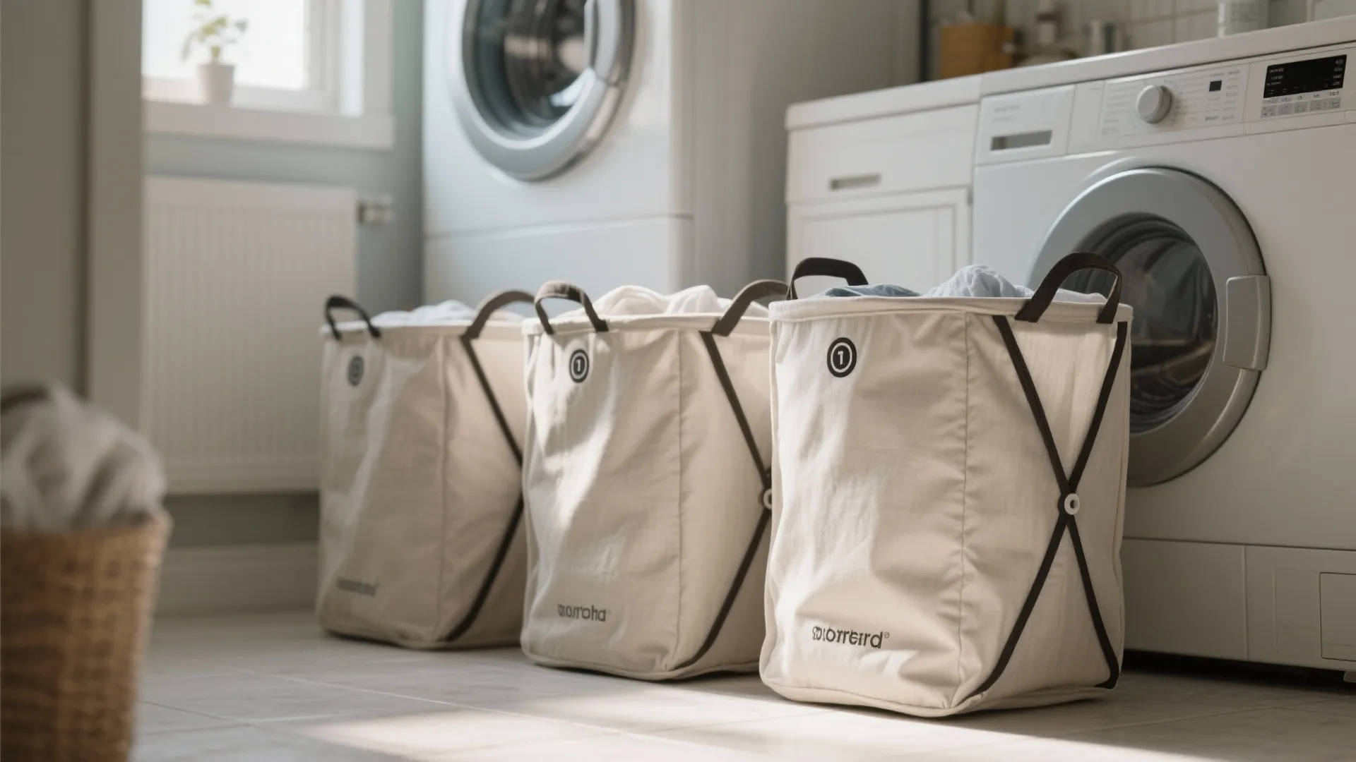 Collapsible fabric hampers for small laundry spaces