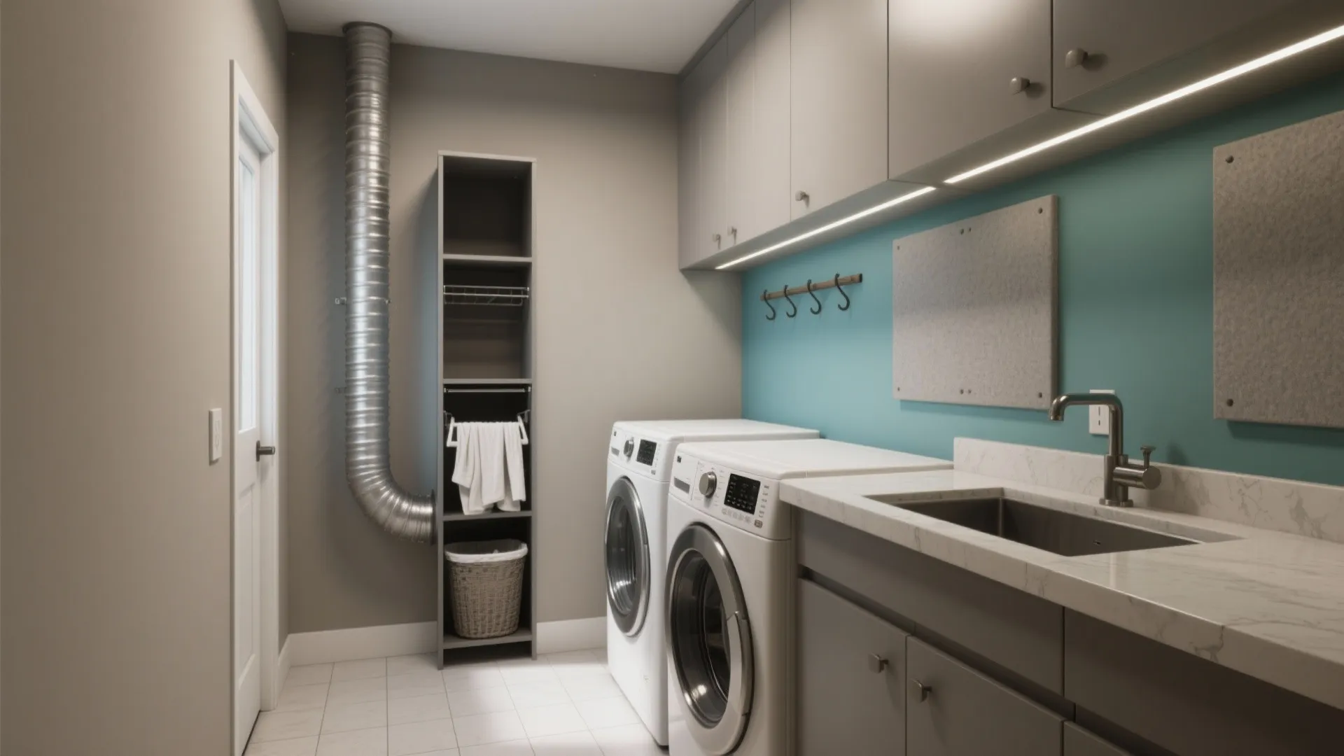 Small Laundry Room Stacked Washer Dryer Design Solutions: 1 Minute to Maximize Every Inch with Stacked Appliances