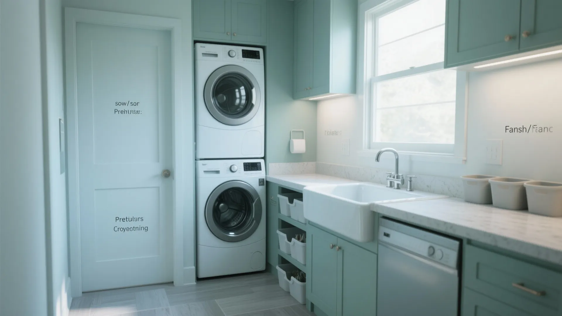 Small Laundry Room with Stackable Washer and Dryer and Sink Ideas: 1 Minute to a Clutter-Free, Multi-Functional Laundry Zone