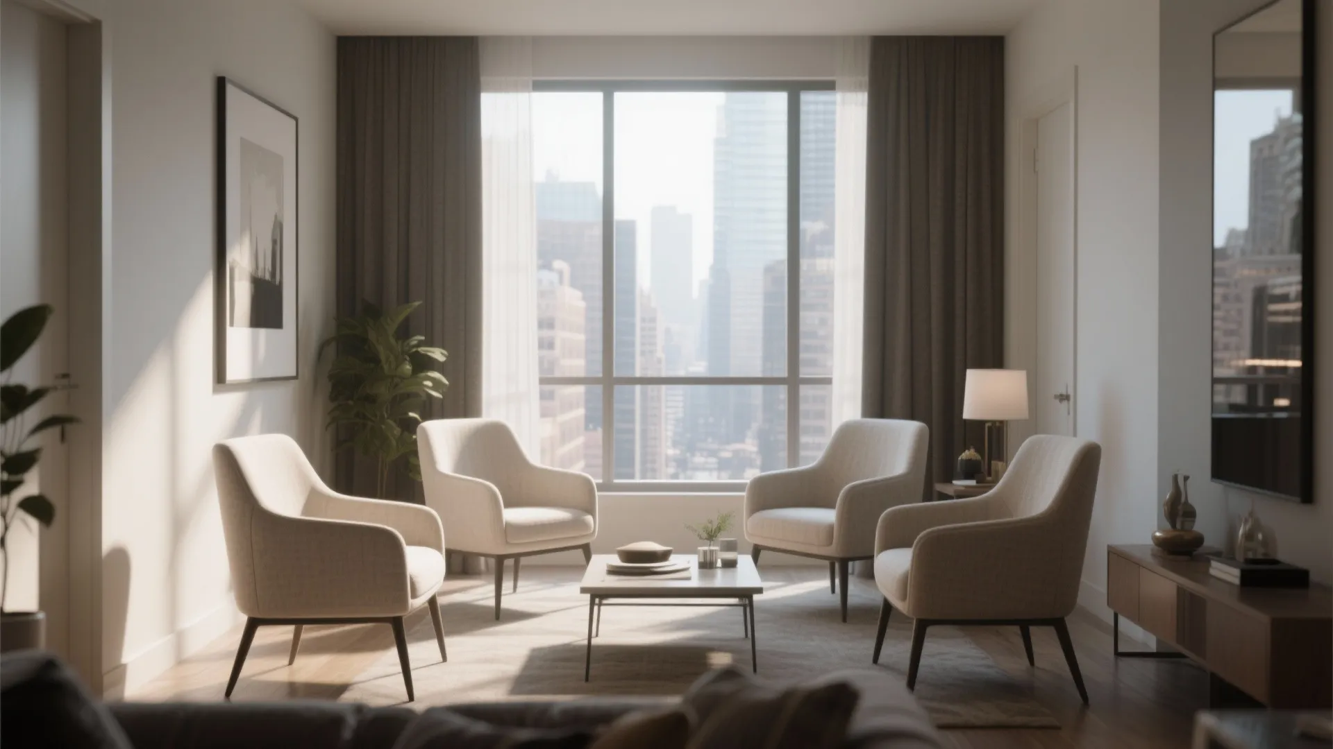 4. Compact Armchairs with Visual Lightness