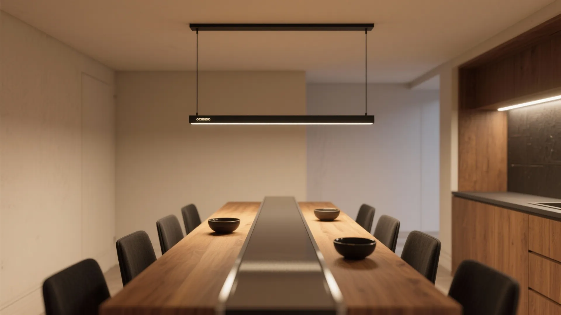 4. Compact linear fixture for narrow tables