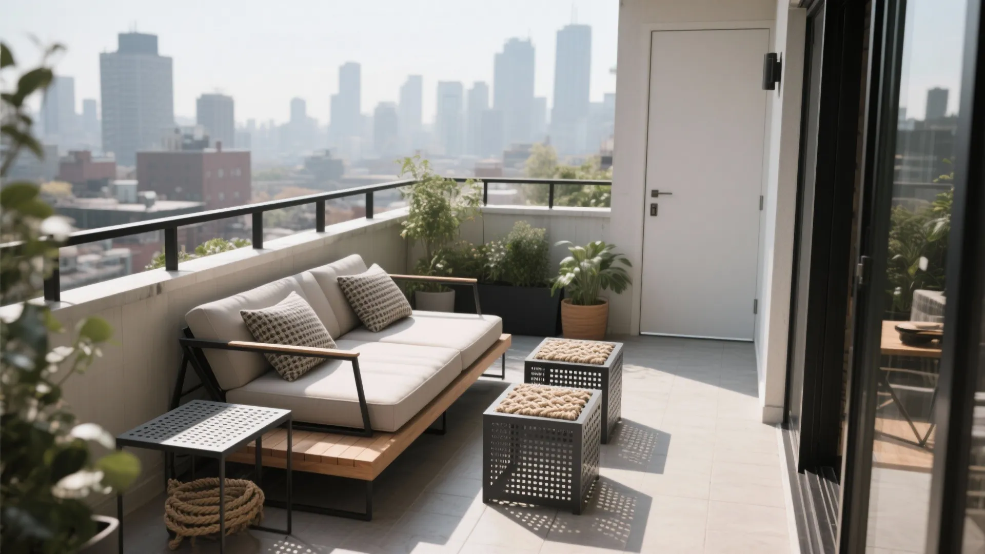 Compact Loungers with Modular Side Tables