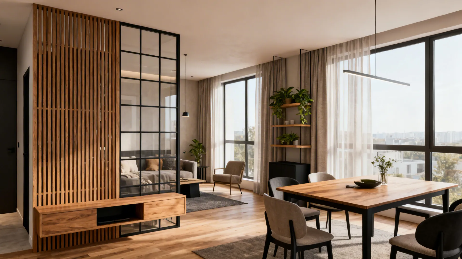 Simple Partition Design for Living Room and Dining Hall: 5 Ideas