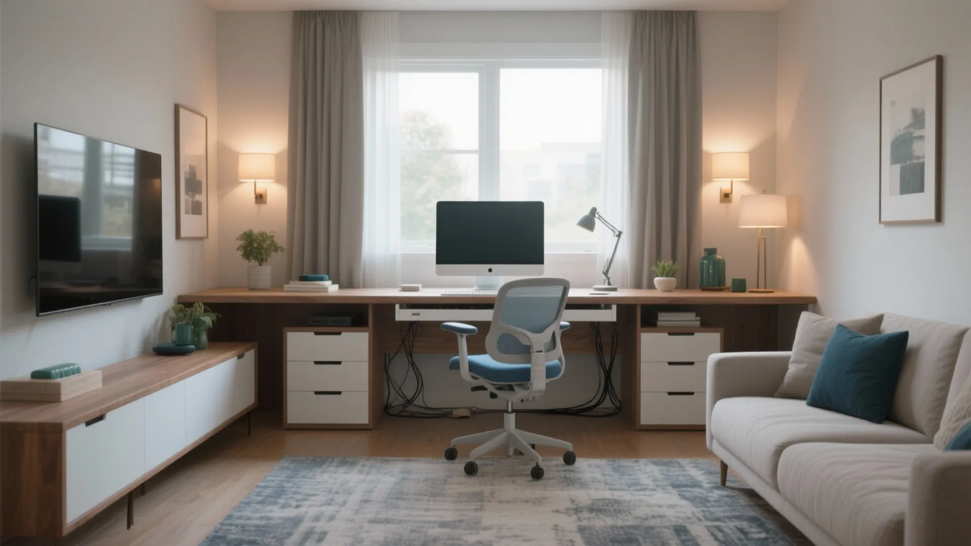 Small Computer Desk for Living Room: Smart Space Solutions: 1 Minute to Transform Limited Space with the Right Desk
