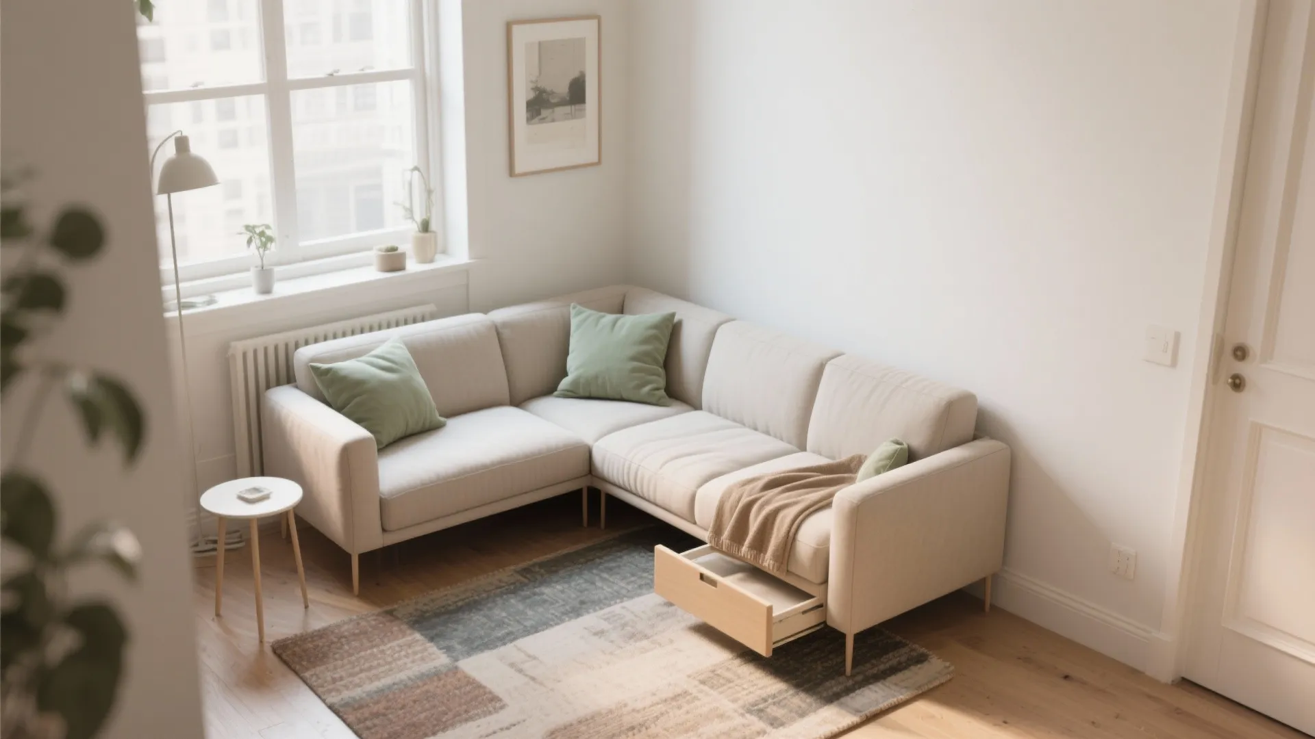 1. Compact L-shaped Sectional as the Anchor