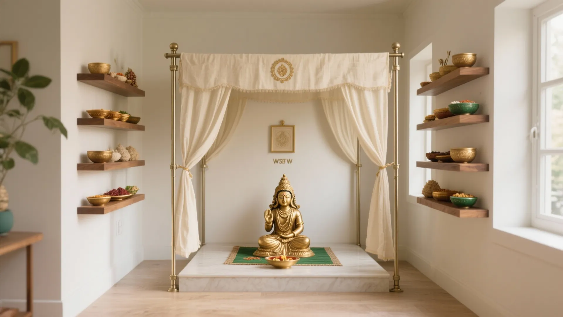 Small-Space Mandap: Collapsible Frames & Vertical Shelves