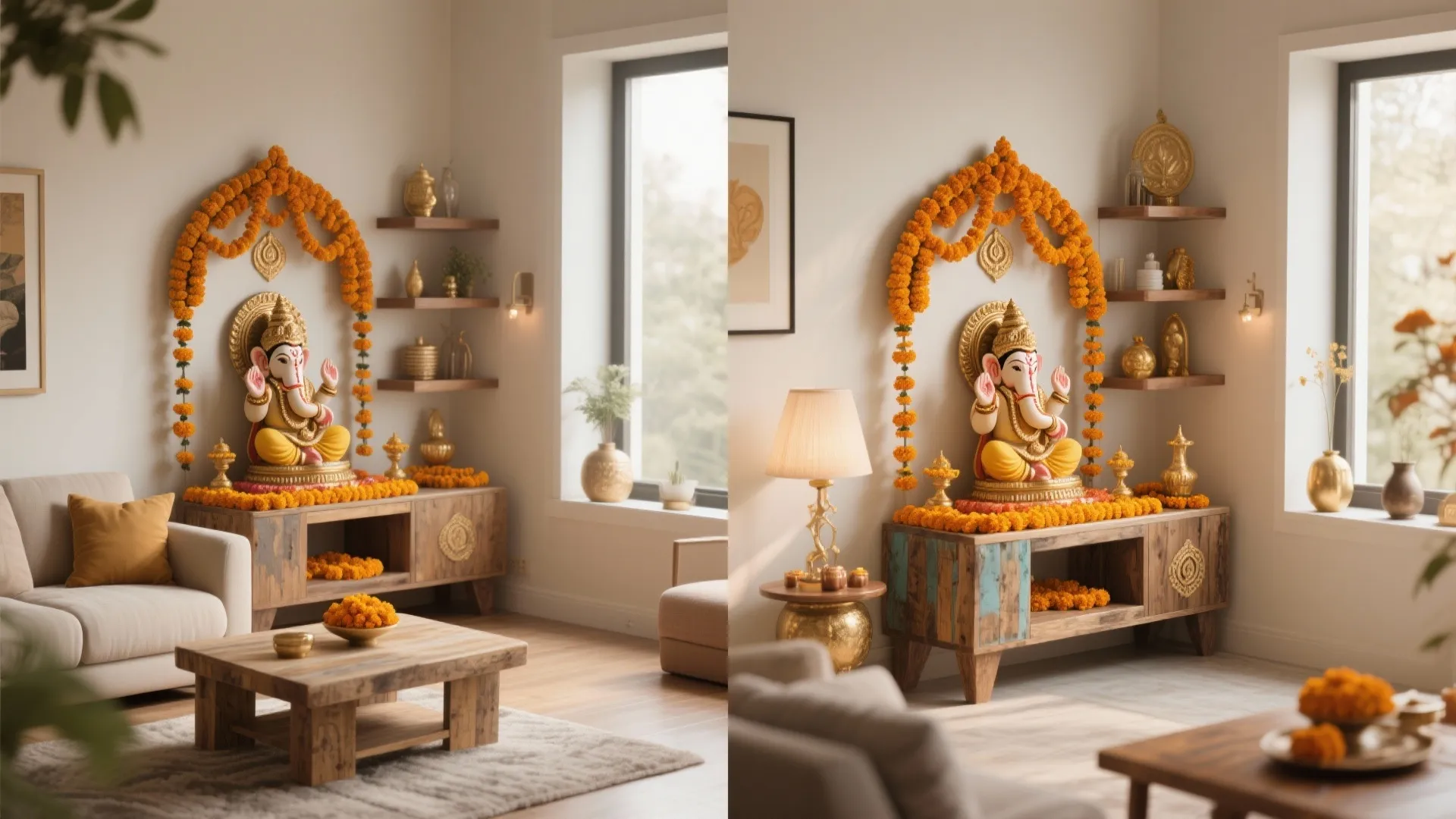 Compact Mandap with Multi-Use Furniture