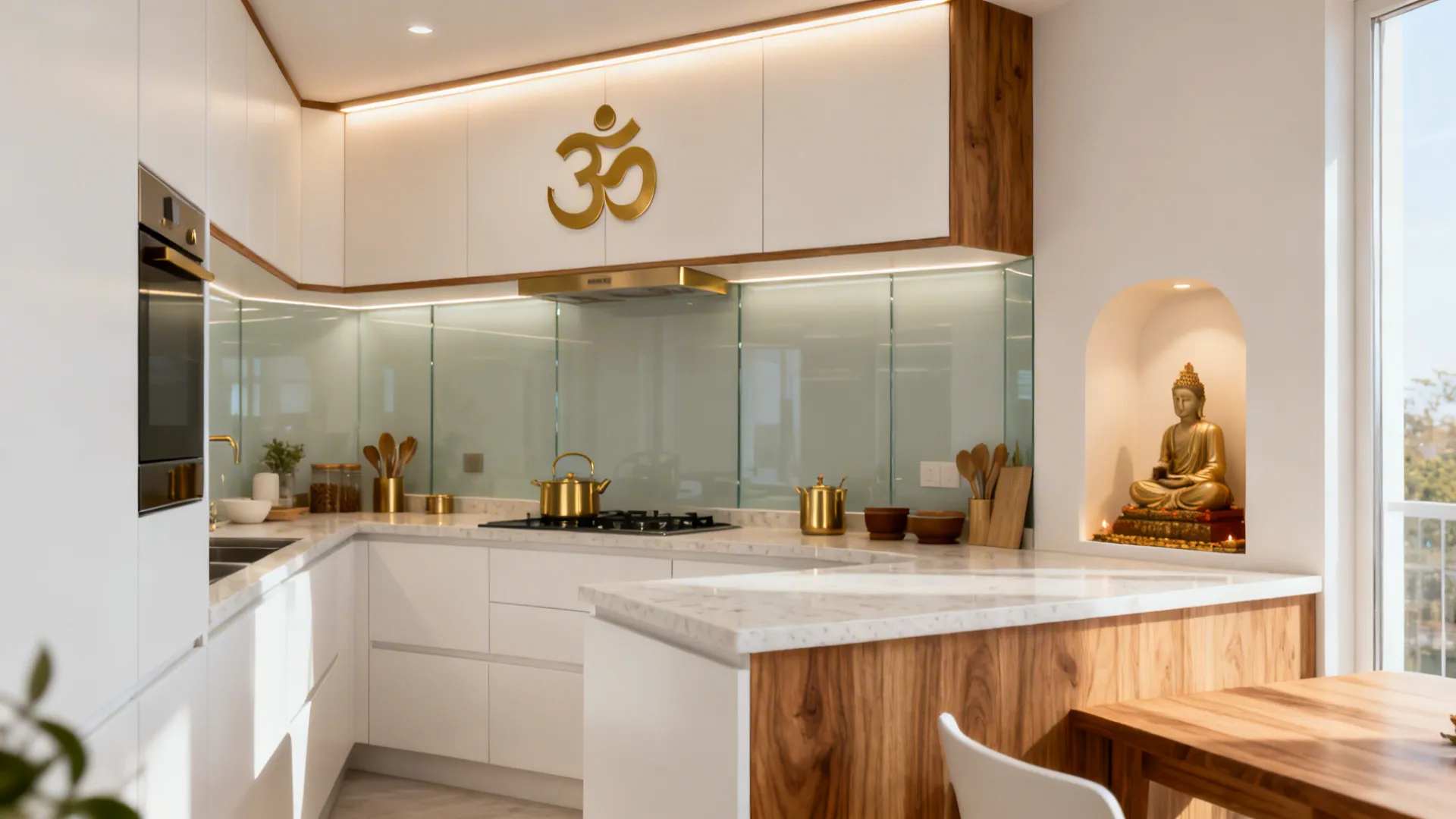 5 Fitted Mandir in Kitchen Designs That Truly Work