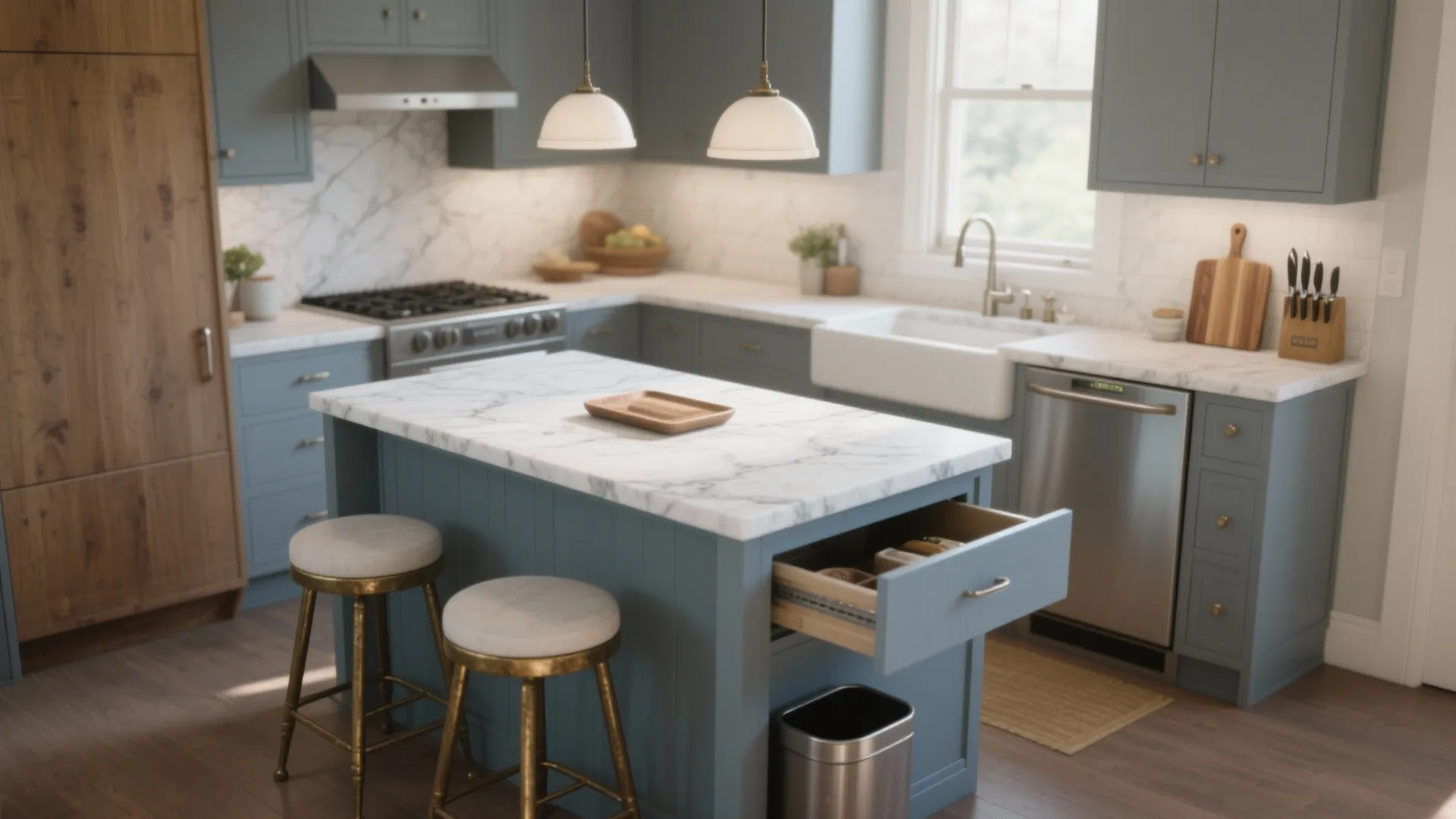 Small Kitchen Island with Marble Top: Design Ideas & Tips: 1 Minute to Smartly Upgrade Your Small Kitchen Island Setup