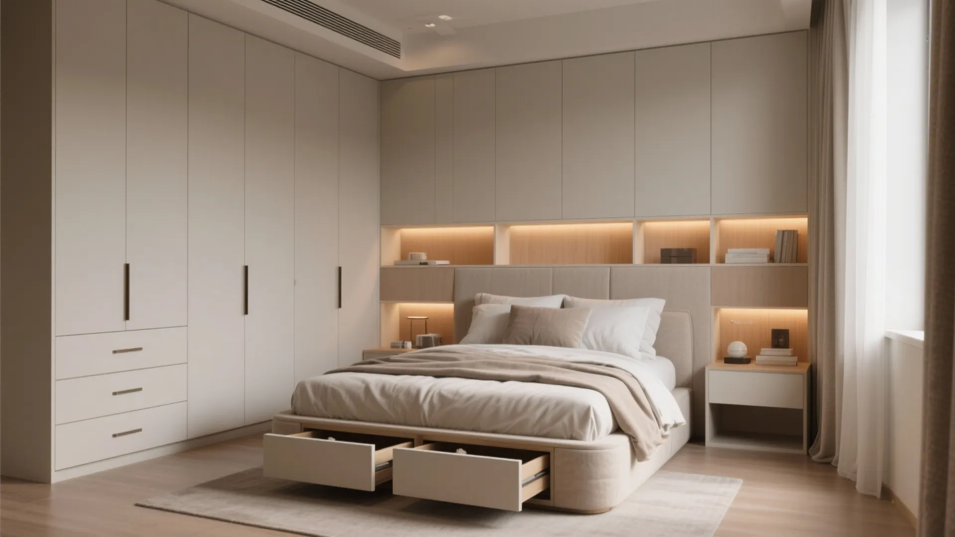 2. Compact master suite with clever storage
