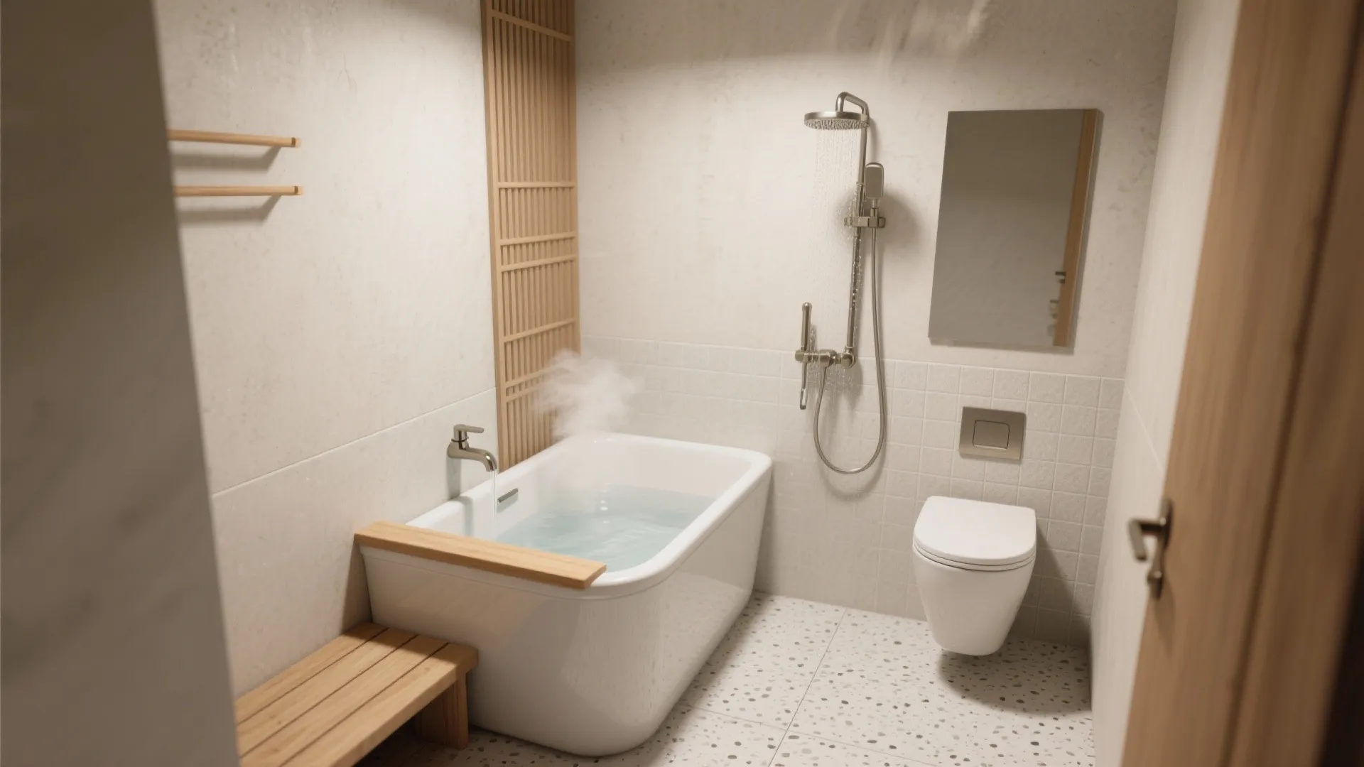 Compact Japanese soaking tub (ofuro)