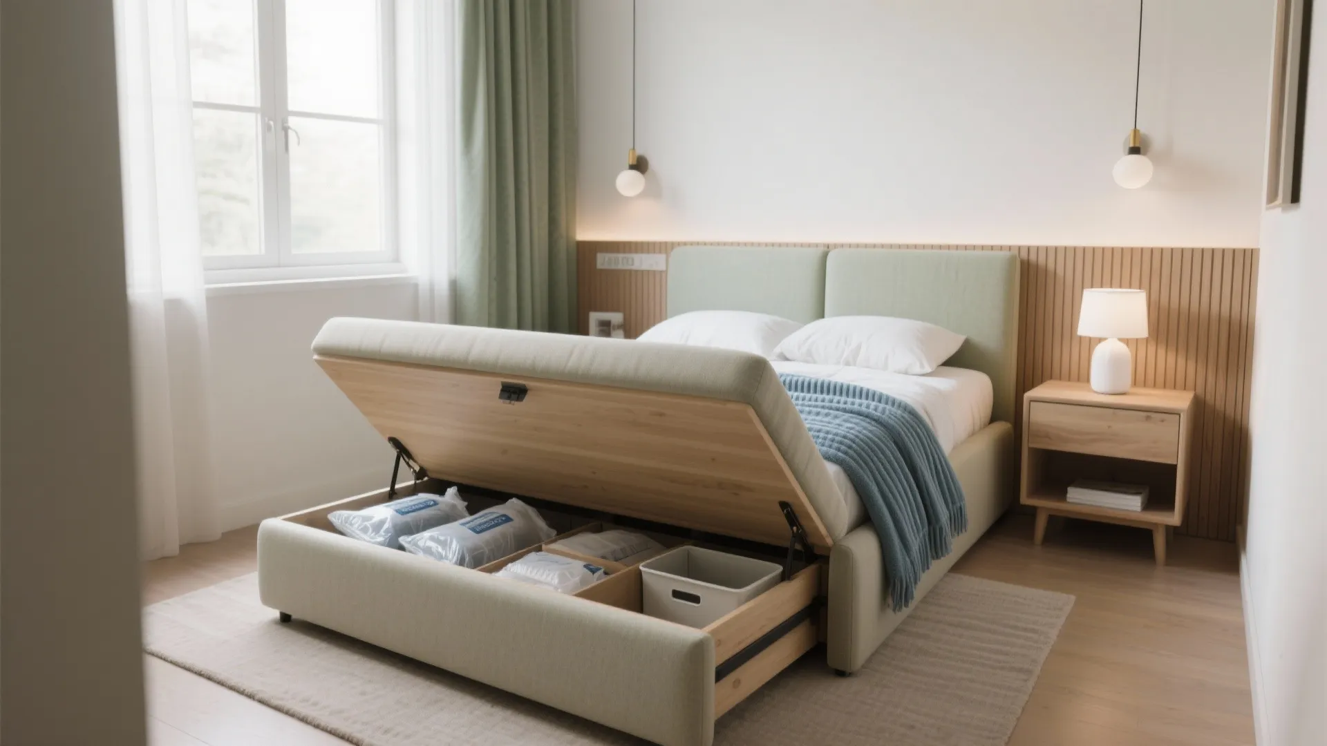 Ottoman Small Double Bed with Storage: Maximize Space Smartly: 1 Minute to Transform Your Room with a Space-Saving Ottoman Small Double Bed