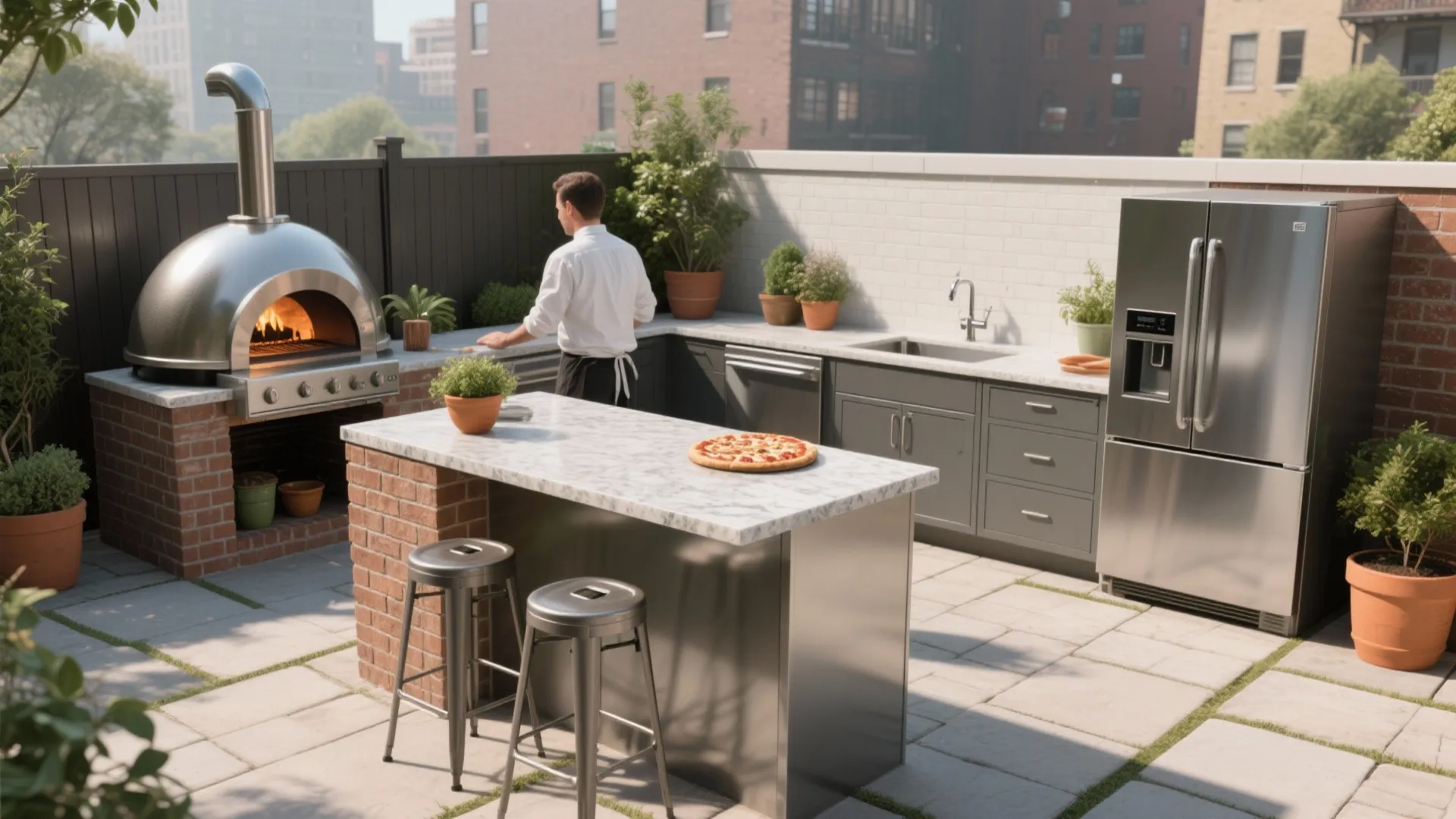 Small Outdoor Kitchen with Pizza Oven: Design Ideas & Tips: 1 Minute to Map Your Dream Small Pizza Kitchen Oasis