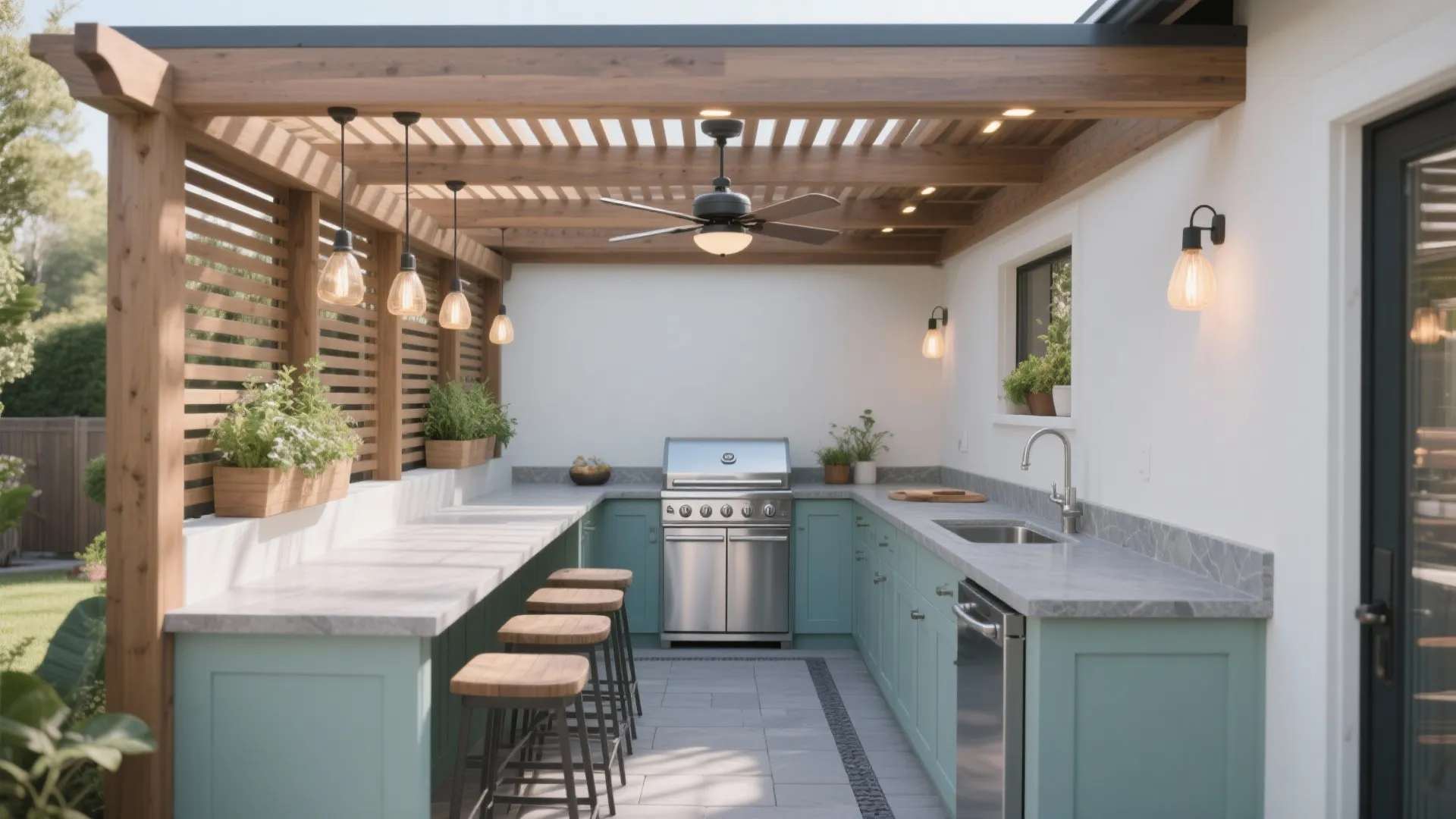 Small Outdoor Kitchen with Pergola: Creative Design Ideas: Fast-Track Guide to Effortless Alfresco Cooking Spaces