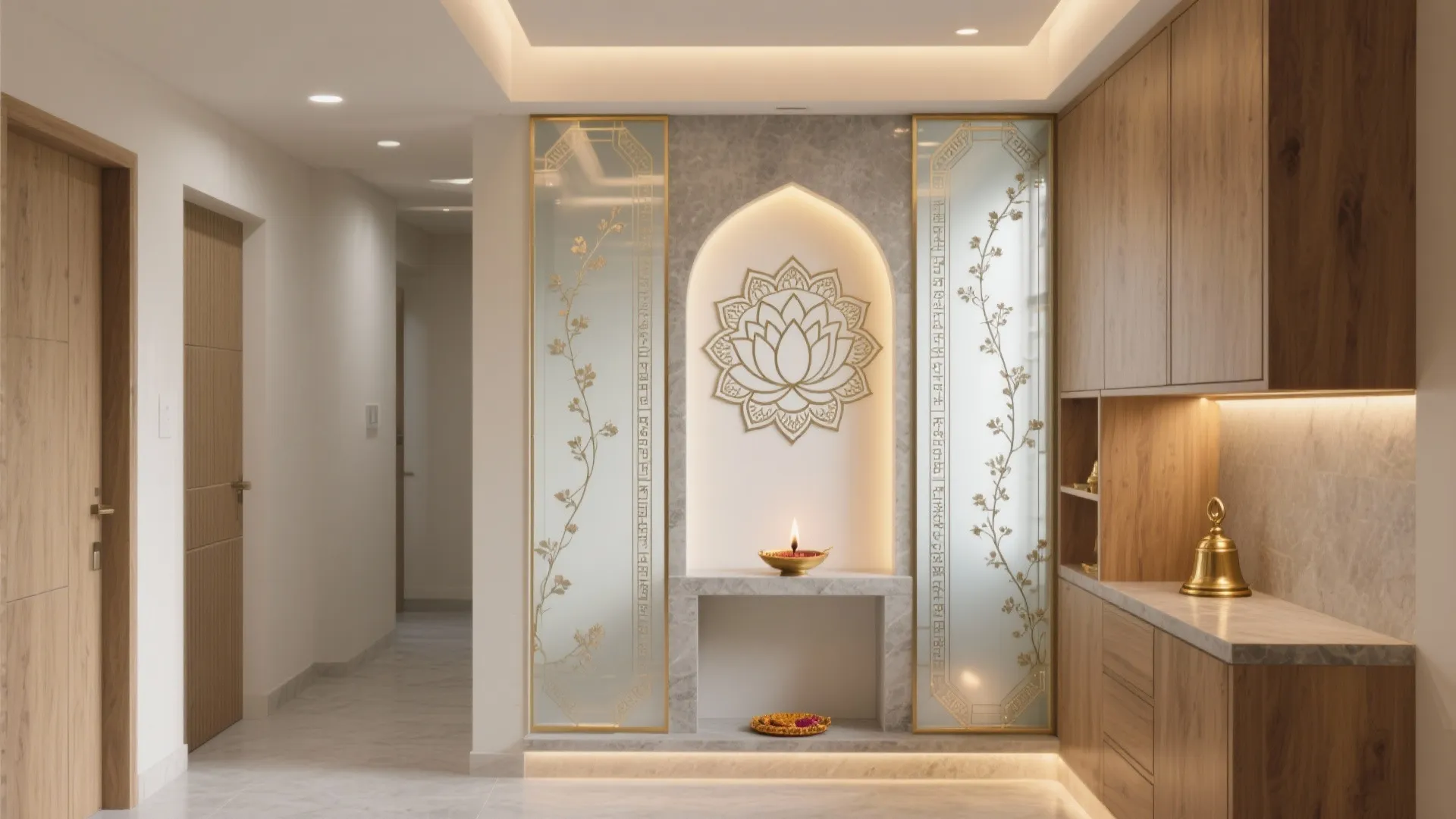 5 Pooja Room Glass Etching Designs That Elevate Small Spaces