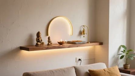 5 Pooja Shelf Design Ideas on Wall for Small Homes