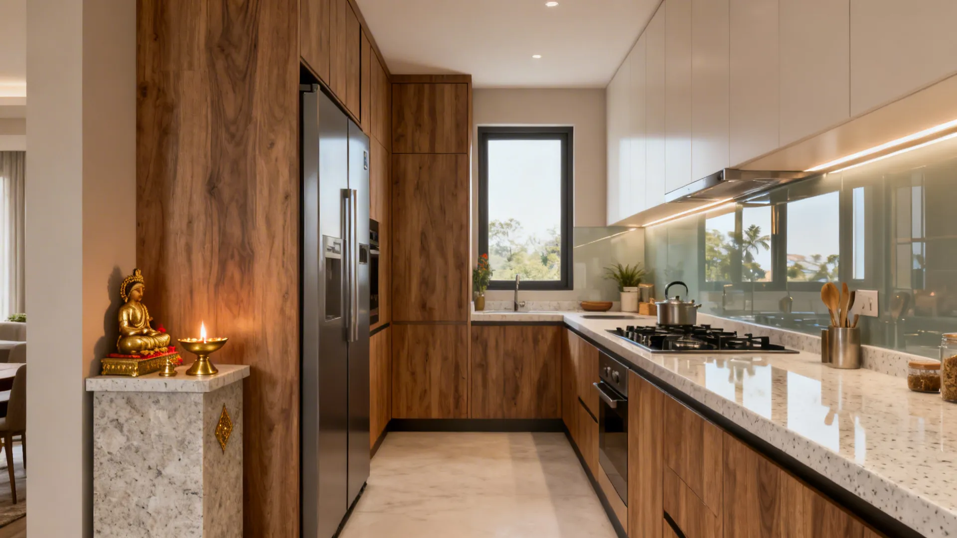 5 Kitchen With Pooja Room Designs That Truly Work