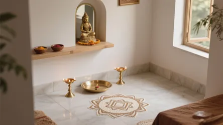 5 Pooja Room Kolam Designs: Small Space, Big Impact