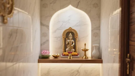 5 Pooja Room Wall Tiles Design Ideas (With Images Insight)