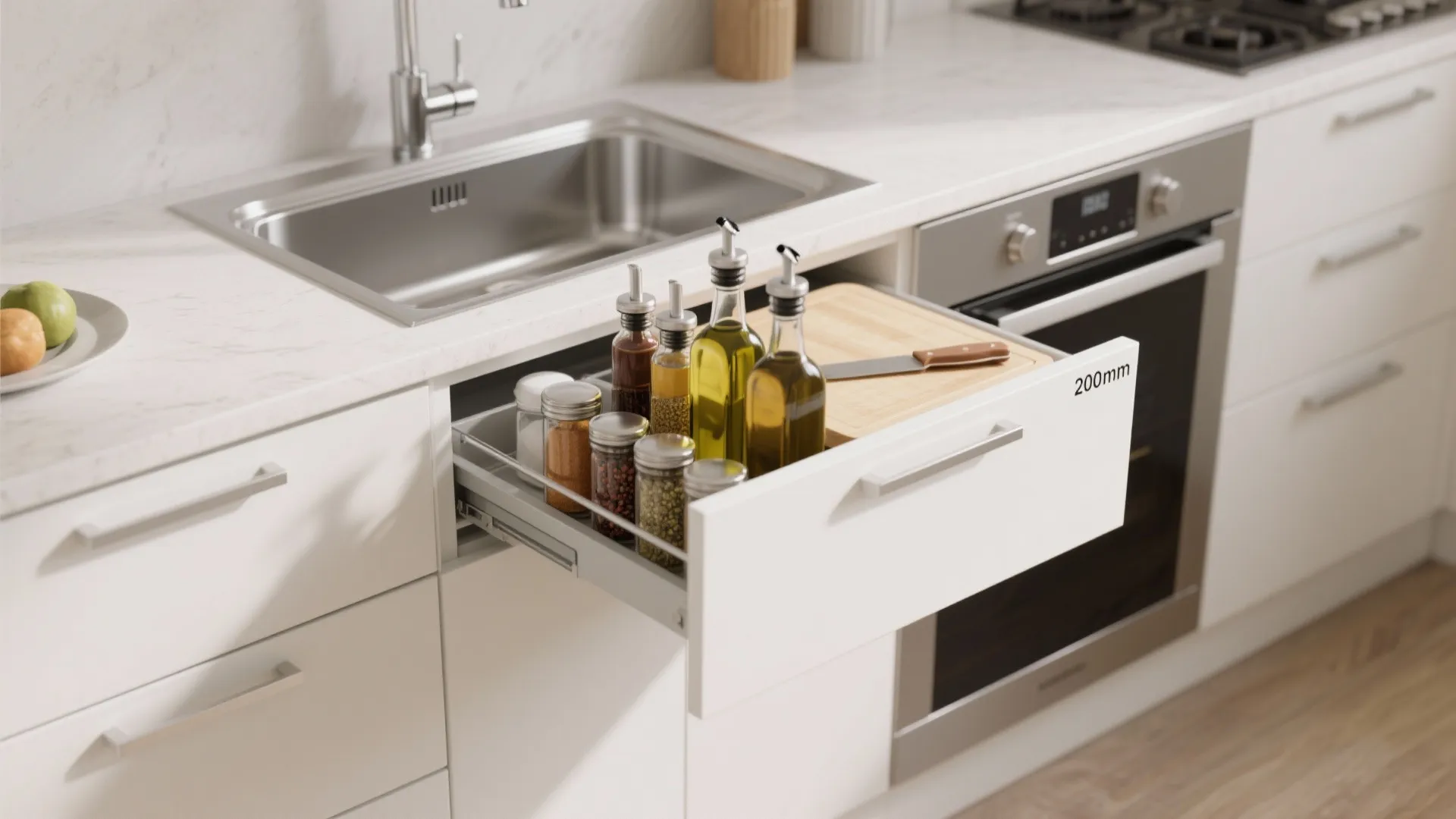 Compact Prep Solutions: Pull-Outs and Slide-Over Boards