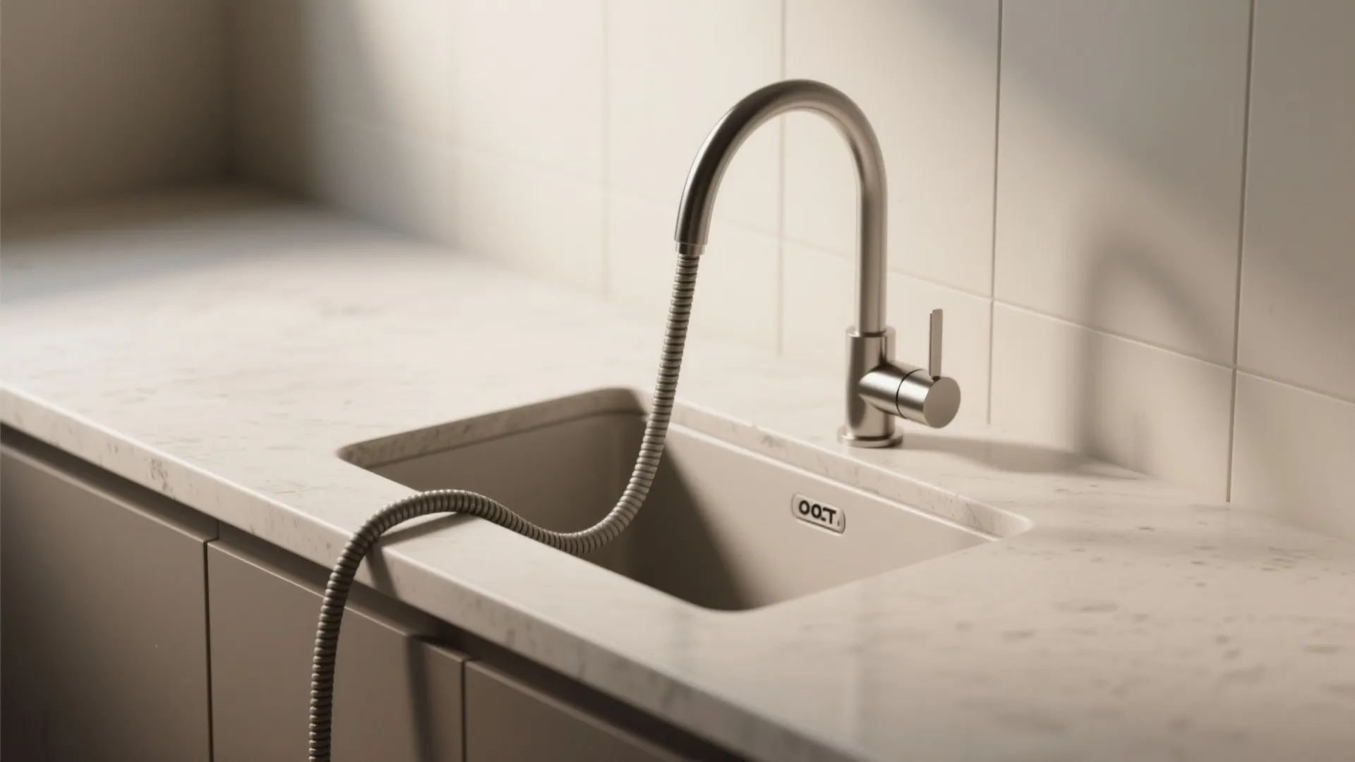 5. Compact Deck-Mounted Faucet with Pull-Out Spout