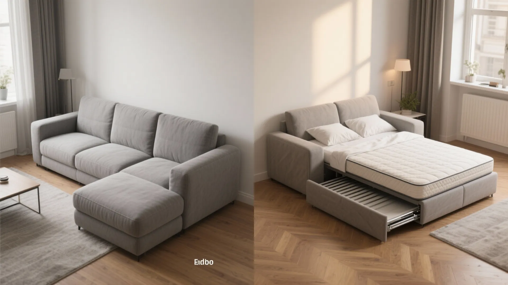 4. Compact sectional with pull-out sleeper