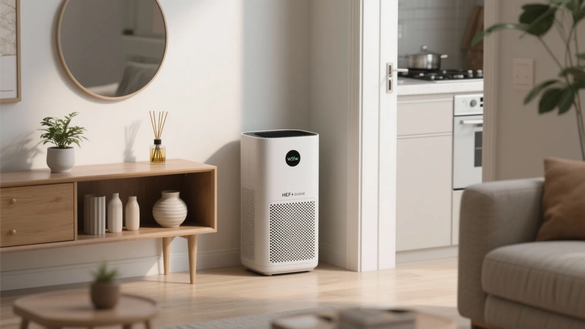 5. Add a compact purifier or smart scent system